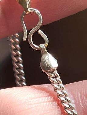 6" 925 Sterling Silver Cuban Link Curb Chain Bracelet 2.5mm - Vintage Womens
